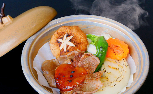 いのしし肉の味噌陶板焼